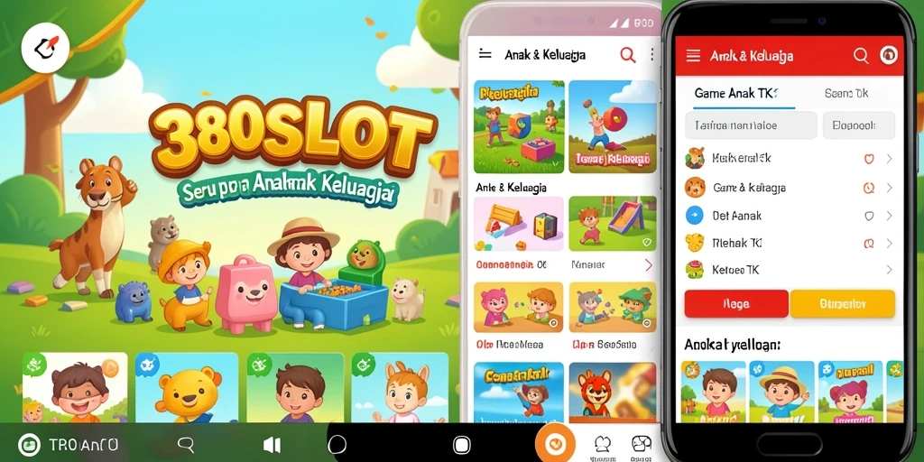Tampilan utama 380SLOT dengan karakter lucu dan permainan interaktif.