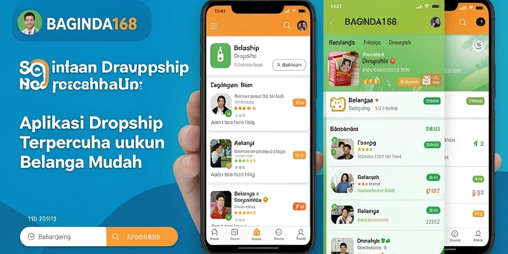 Tampilan antarmuka aplikasi dropship BAGINDA168 yang intuitif.