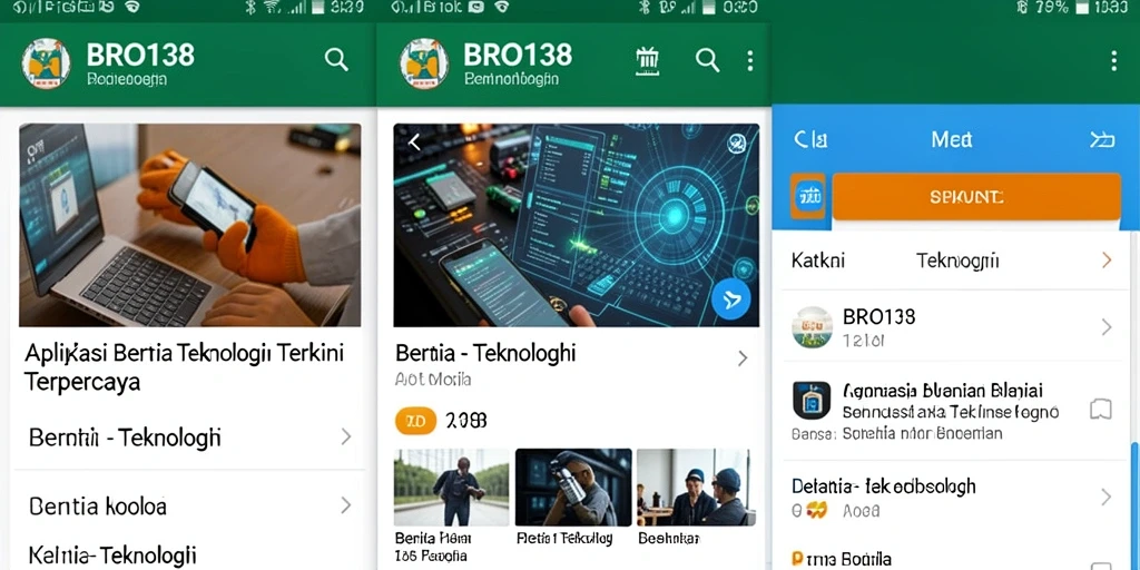 Tampilan antarmuka aplikasi BRO138 dengan berita teknologi terbaru.