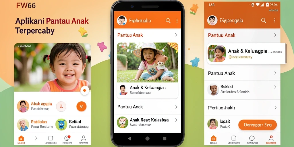 Tampilan antarmuka aplikasi FW66 untuk pemantauan anak.