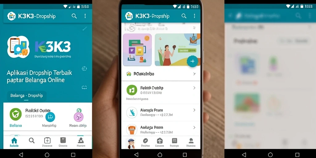 Antarmuka aplikasi K3K3 yang sederhana dan intuitif untuk berbelanja Dropship.