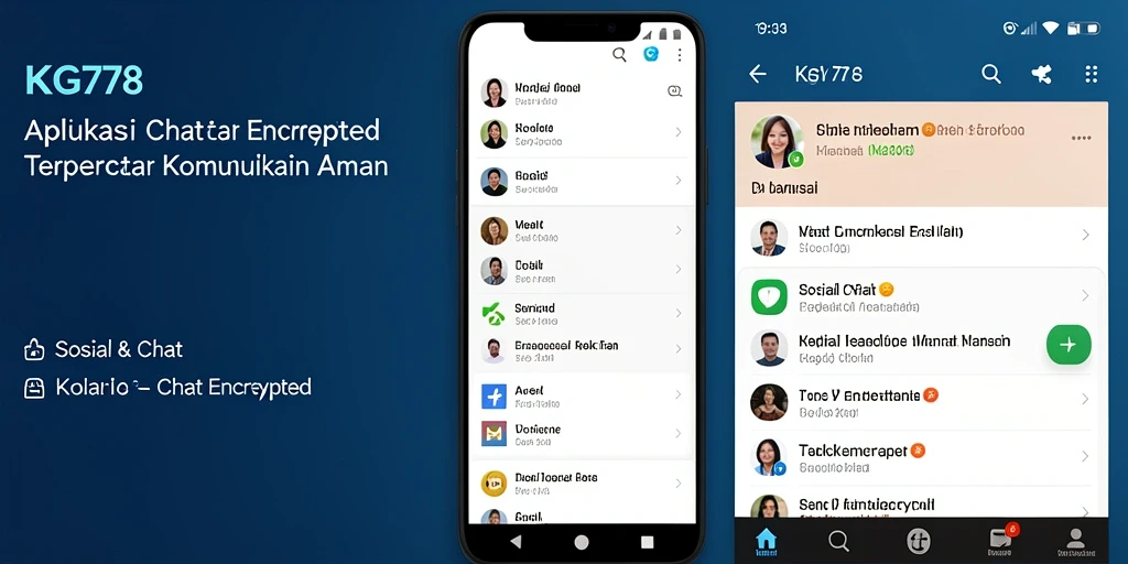 Antarmuka KG778 yang modern dan fungsional untuk Chat Encrypted.