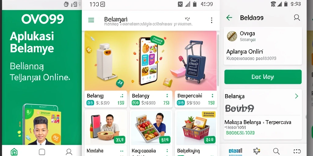 Antarmuka pengguna OVO99 yang sederhana dan efisien untuk belanja online.