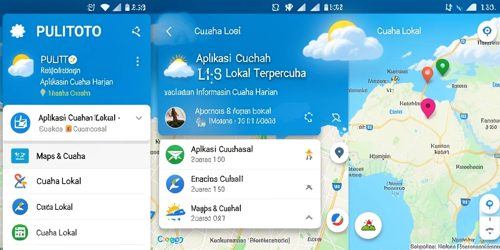 Tampilan antarmuka aplikasi Cuaca Lokal PULITOTO yang informatif dan mudah digunakan.