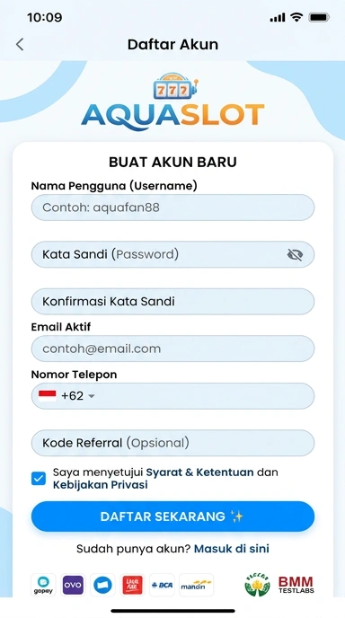 Panduan Registrasi Akun Baru di Aquaslot